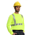 Customized logo high visibility reflective safety long sleeves polo T-shirt
